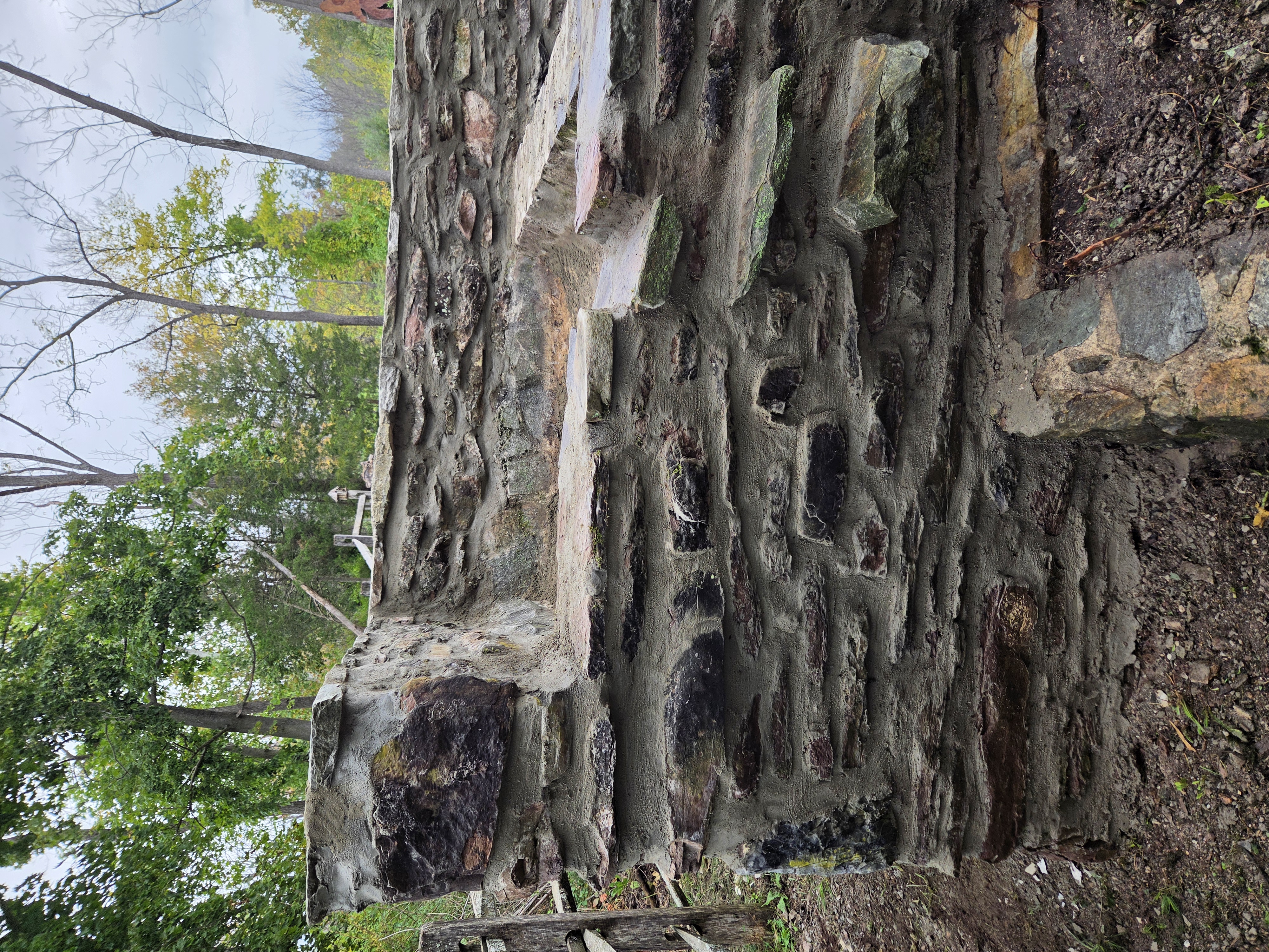 Completed restoration of historic stone waterfall in Birdsboro Pennsylvania